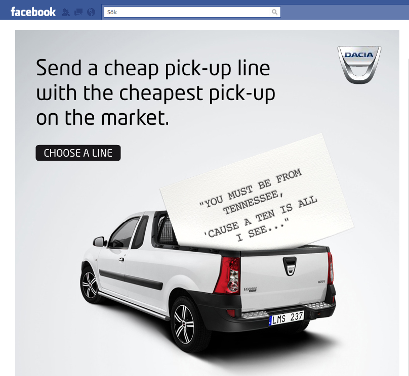 Dacia: Cheap Pick-up Lines • Ads of the World™ | Part of The Clio Network